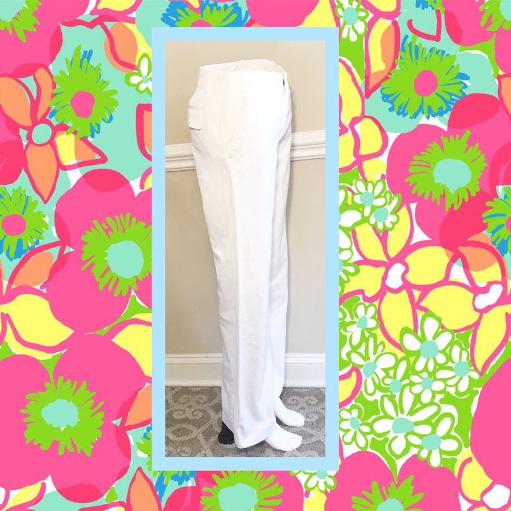 LILLY PULITZER WHITE MAIN LINE COTTON PANTS - Picture 2 of 5